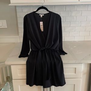 Black TopShop Tie Front Dress US Size 2 NWT